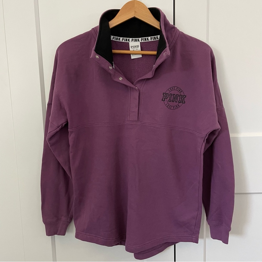 PINK Victoria’s Secret Quarter Snap-up Pullover in Maldive Mist
